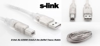 S-link SL-U2005 Usb2.0 5m Şeffaf Yazıcı Kablo